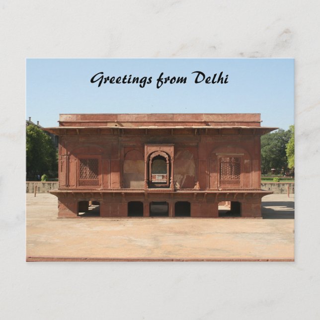 delhi fort square postcard (Front)
