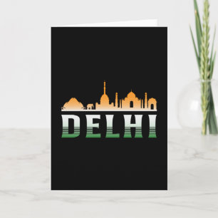 Delhi India City Cityscape Skyline Trip Funny Gift Card