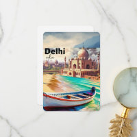 Delhi India Travel Postcard, Delhi Postcard, India