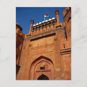 delhi red fort entry postcard