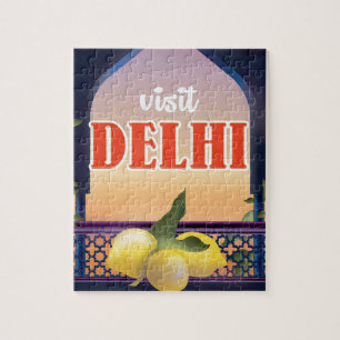 Delhi Vintage Travel Print. Jigsaw Puzzle