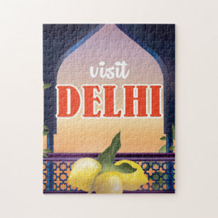 Delhi Vintage Travel Print. Jigsaw Puzzle