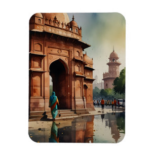 Delhi watercolor art magnet