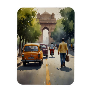 Delhi watercolor art magnet