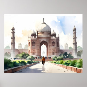 Delhi watercolor art poster