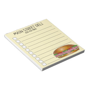 Deli Ham Cheese Sub Submarine Sandwich Hoagie Notepad
