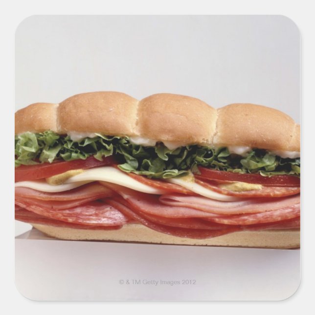 Deli sandwich square sticker (Front)