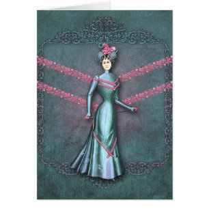 Delia: 1890s Walking Dress in Aqua and Pink