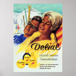 DELIAL Delightfully Velvety Sun Tan Lotion German Poster