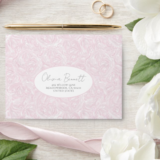 Delicate Abstract Roses Envelope (Wedding)