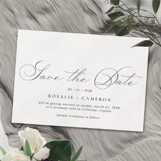 Delicate Airy | Elegant Script Vintage Wedding Save The Date