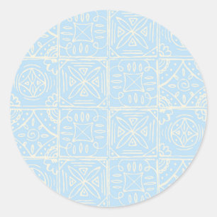 Delicate Amalfi style tile seamless pattern Classic Round Sticker