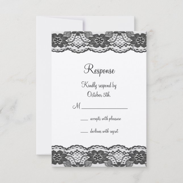 Delicate and Lacy RSVP - champagne Card (Front)