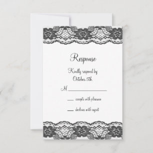 Delicate and Lacy RSVP (white) Card