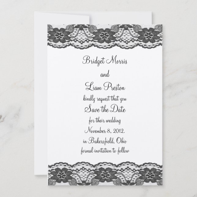 Delicate and Lacy Save the Date (champagne) (Front)