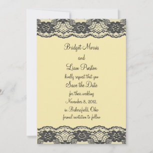 Delicate and Lacy Save the Date (yellow)