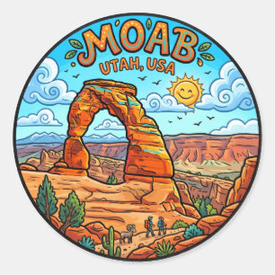 Delicate Arch, Arches National Park Utah Classic Round Sticker