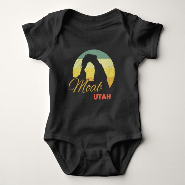 Delicate Arch as Moab Utah Souvenir Baby Bodysuit (Front)