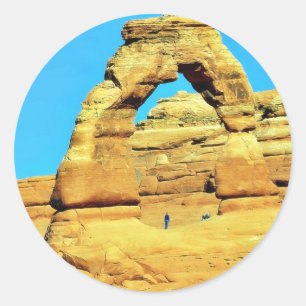 Delicate Arch At Arches National Park Classic Round Sticker