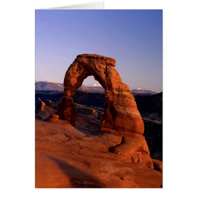 Delicate Arch at Sunset with snow covered La (Front)