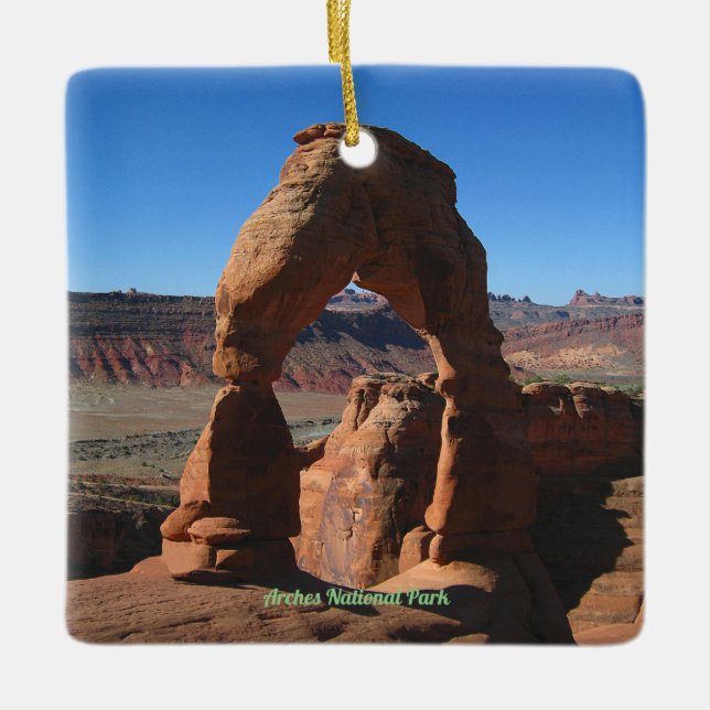 Delicate Arch Ceramic Ornament (Front)
