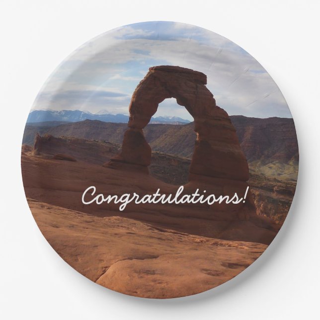 Delicate Arch I at Arches National Park Paper Plate (Front)