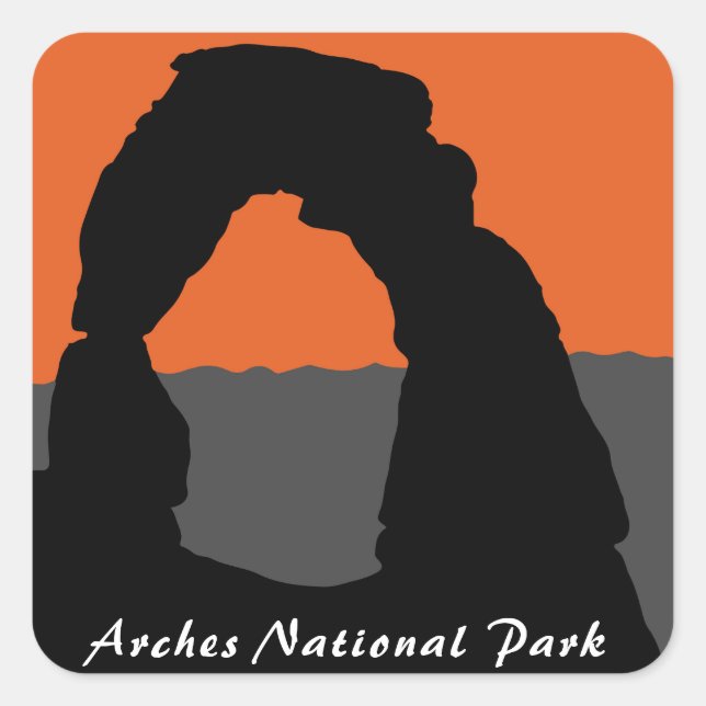 Delicate Arch in Arches National Park - Utah, USA Square Sticker (Front)