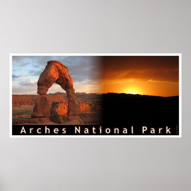 Delicate Arch Sunset Combo Poster (Front)
