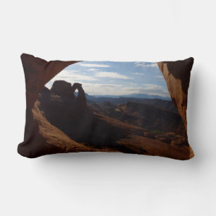 Delicate Arch through Rock Window at Arches Lumbar Cushion