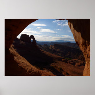 Delicate Arch through Rock Window at Arches Poster