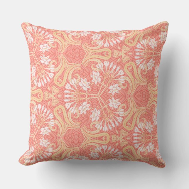 Delicate Art Nouveau Florals Cushion (Front)