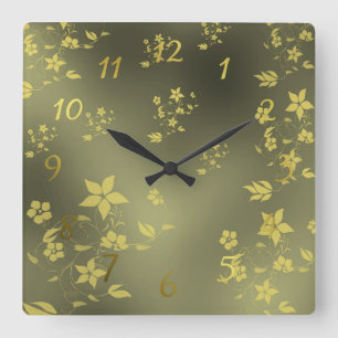 Delicate Asian flowers clock