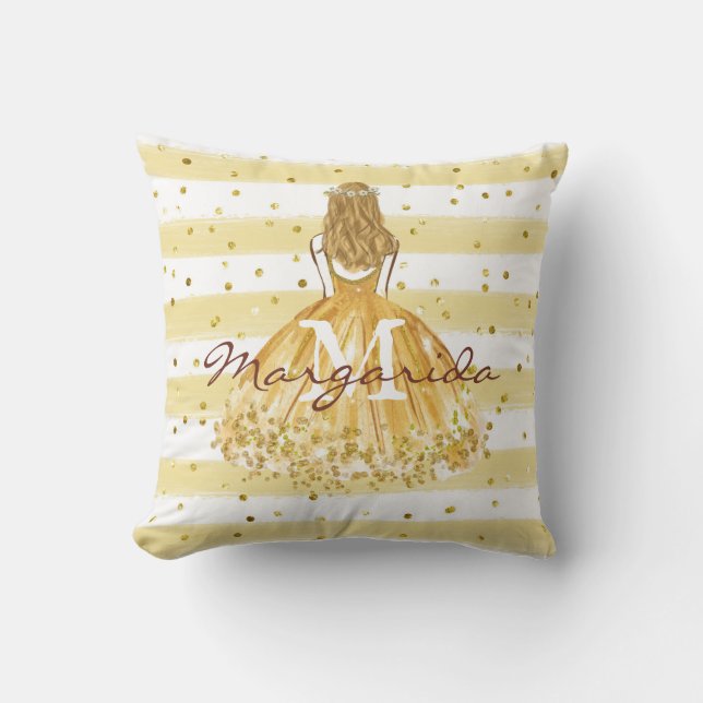 Delicate Beautiful Girl Simple Monogram Cushion (Front)
