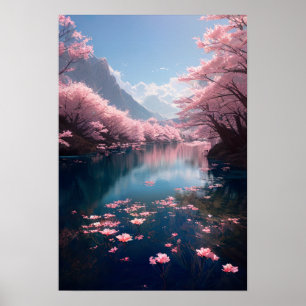 Delicate Beauty of Cherry Blossoms Poster