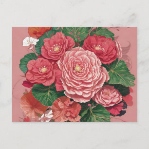 Delicate Begonia Flowers Modern Postcard
