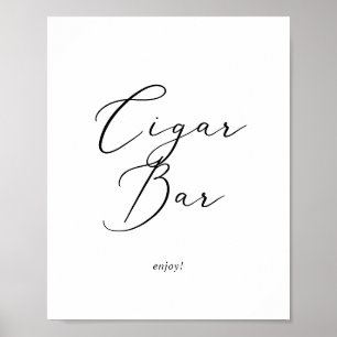 Delicate Black Calligraphy Cigar Bar Sign