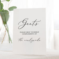 Delicate Black Calligraphy Gents Bathroom