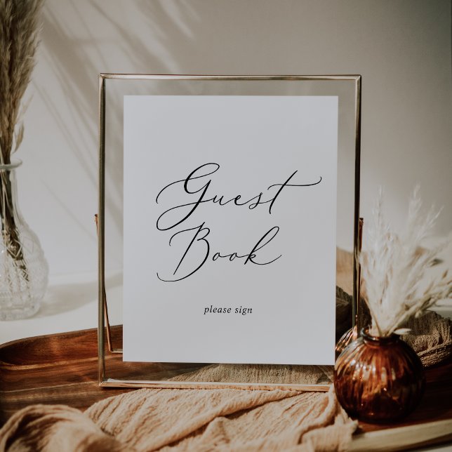 Delicate Black Calligraphy Guest Book Sign (Creator Uploaded)