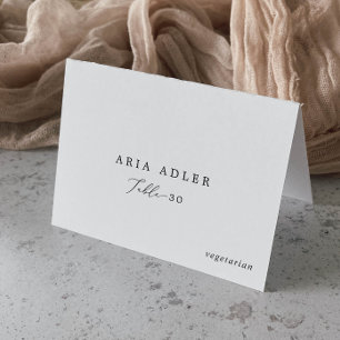 Delicate Black Calligraphy Menu Option Place Cards