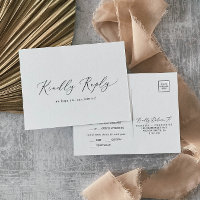 Delicate Black Calligraphy Menu RSVP Postcard