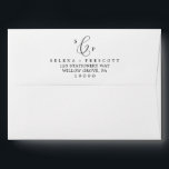 Delicate Black Calligraphy Monogram Wedding Envelope<br><div class="desc">This delicate black calligraphy monogram wedding envelope is perfect for a modern wedding. The romantic minimalist design features lovely and elegant black typography on a white background with a clean and simple look. Personalise the envelope flap with your monogram and return address.</div>