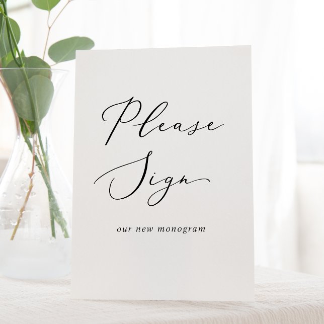 Delicate Black Calligraphy Please Sign Sign (Creator Uploaded)