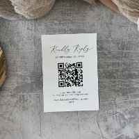 Delicate Black Calligraphy QR Code RSVP