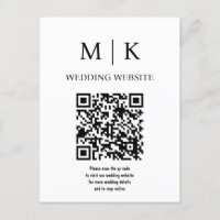Delicate Black Calligraphy QR Code RSVP Enclosure