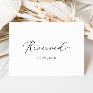 Delicate Black Calligraphy Reserved Sign