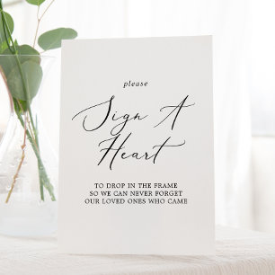 Delicate Black Calligraphy Sign a Heart Sign