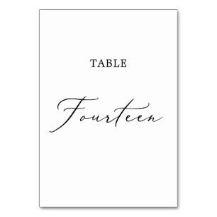 Delicate Black Calligraphy Table Fourteen Number