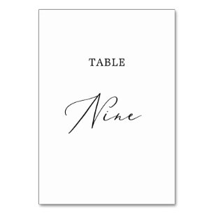 Delicate Black Calligraphy Table Nine Number