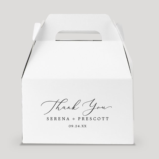 Delicate Black Calligraphy Thank You Favour Box (Creator Uploaded)
