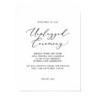 Delicate Black Calligraphy Unplugged Ceremony Sign